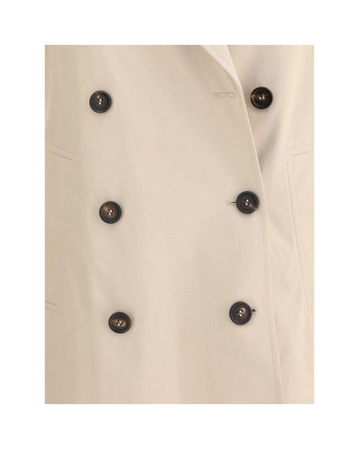 Brunello Cucinelli Natural Midi Trench Coat