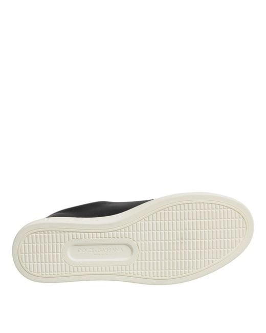 Dolce & Gabbana Black Leather Heart Sneakers Shoes