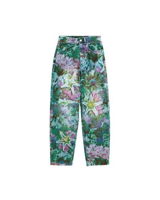 Desigual Green Cotton Mom Jeans