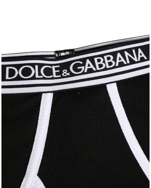 Dolce & Gabbana Black White Logo Waistband Coulotte Panty Underwear