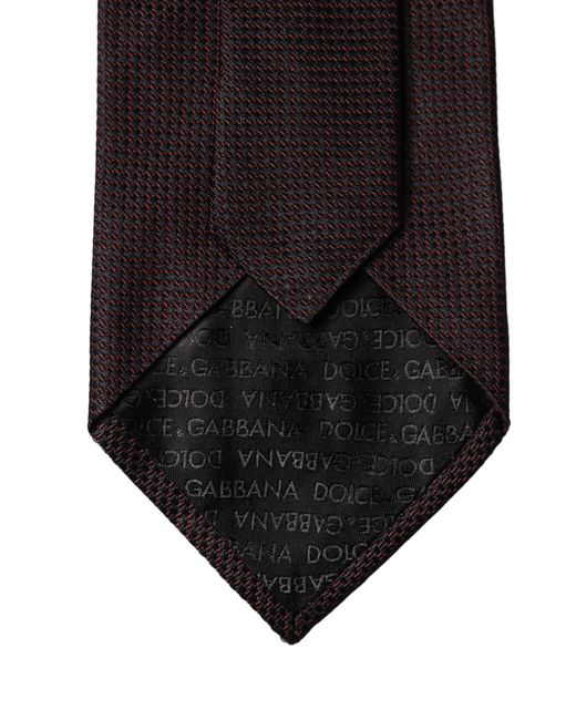 Dolce & Gabbana Black Red Patterned 100% Silk Adjustable Men Necktie Tie for men
