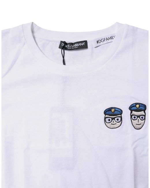Dolce & Gabbana White #dgfamily Cotton Crew Neck T for men