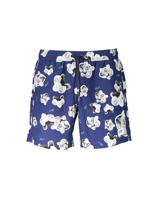 Karl Lagerfeld Blue Polyester Swim Boxer for men