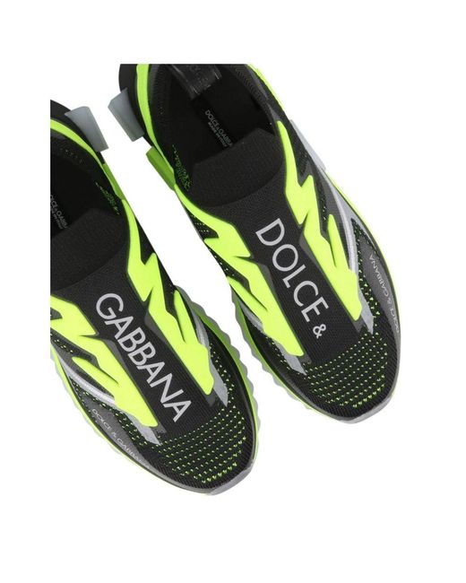 Dolce & Gabbana Green Black Polyester Sneaker