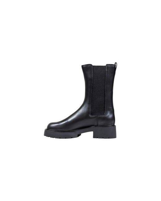 Calvin Klein Black Leather Ankle Boots