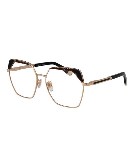 Furla Brown Stainless Steel Glasses (Frames)