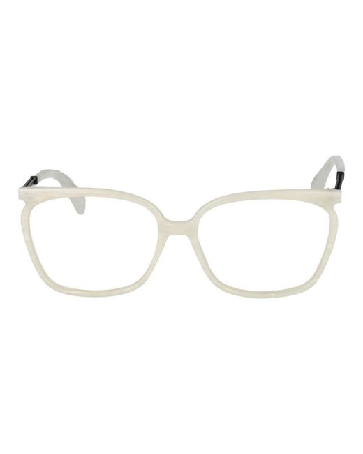 Yohji Yamamoto Metallic White Plastic Glasses (frames) for men