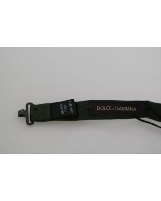 Dolce & Gabbana Black Dotted Silk Adjustable Neck Bow Tie for men