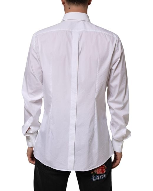 Dolce & Gabbana Purple Cotton Long Sleeves Formal Shirt Nylon Elastane for men