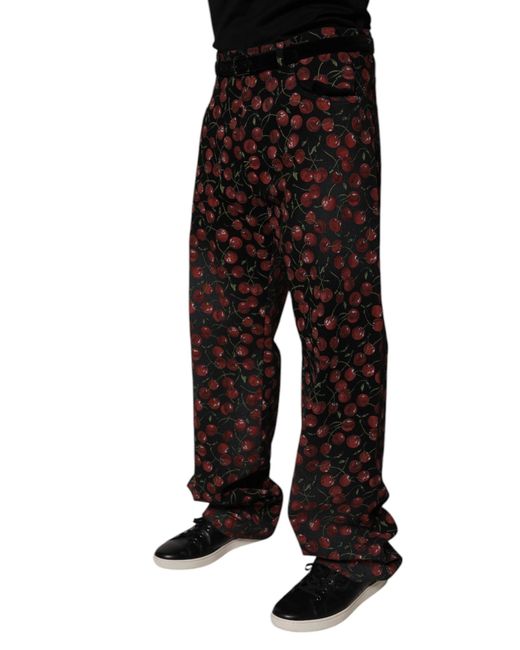 Dolce & Gabbana Black Cherry Cotton Straight Men Denim Jeans for men