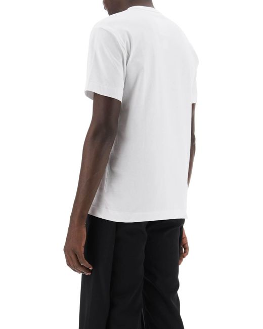 COMME DES GARÇONS PLAY White T-Shirt With Heart Print And Embroidery for men