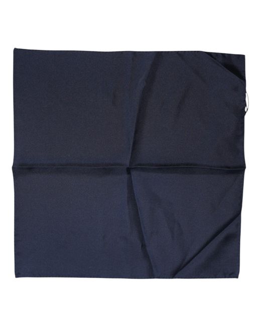 Dolce & Gabbana Dark Blue Silk Square Men Foulard Scarf for men
