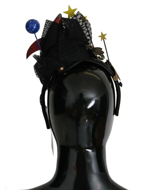 Dolce & Gabbana Black Missile Rocket Crystal Stars Headband Diadem