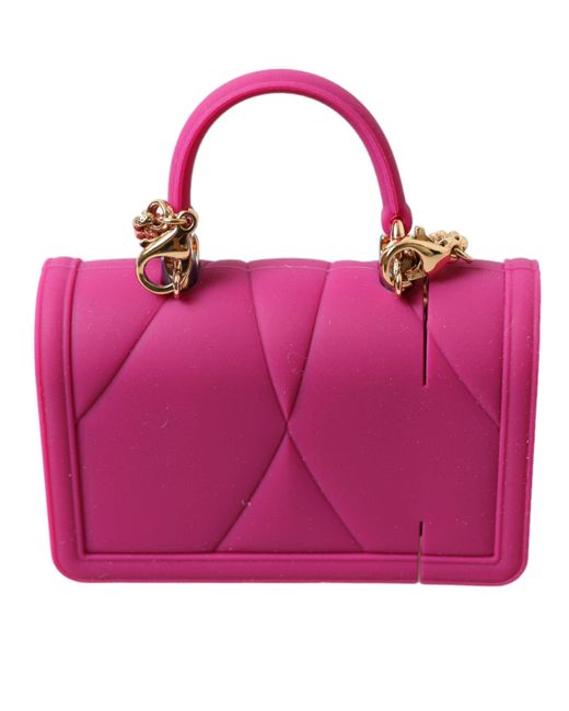 Dolce & Gabbana Pink Silicone Devotion Heart Bag Gold Chain Dolce & Gabbana Pink Silicone Devotion Heart Bag Gold Chain