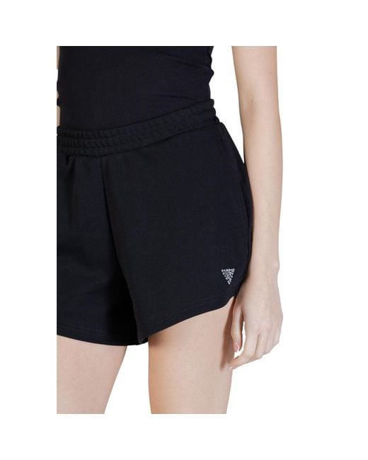Guess Black Polyester Short And Mini Shorts