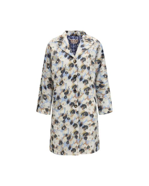 Marni Blue Multicolor Polyester Coat