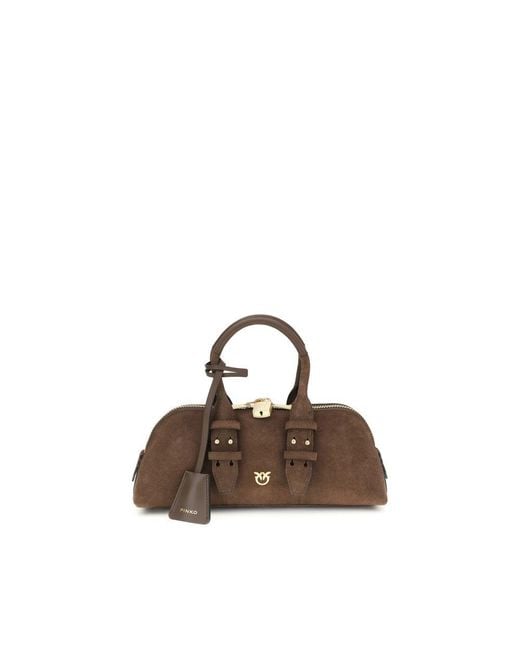 Pinko Brown Bowling Baguette Bag