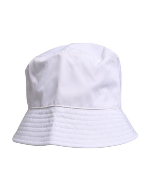Dolce & Gabbana Purple White Cotton Wide Brim Bucket Hat for men