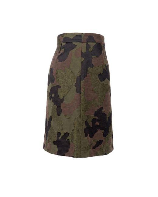 Trussardi Green Black Cotton Skirt
