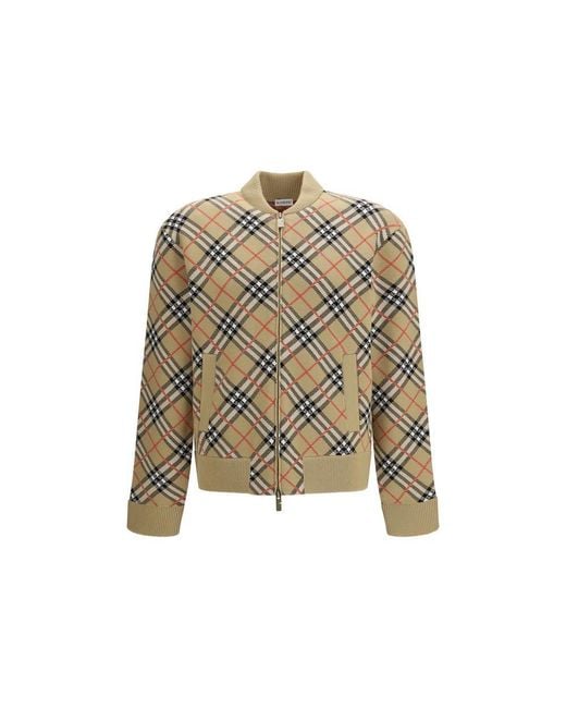 Burberry Multicolor Beige Wool Bomber for men
