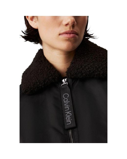 Calvin Klein Black Polyester Jackets & Coat