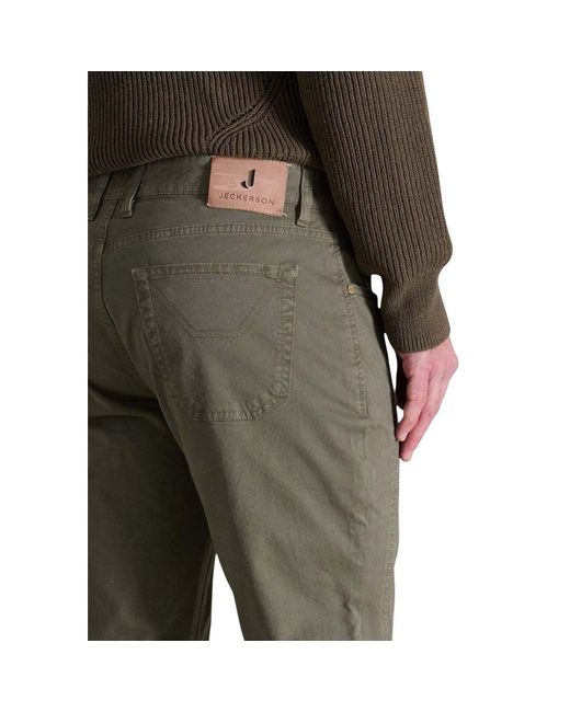 Jeckerson Green Cotton Skinny Pants for men