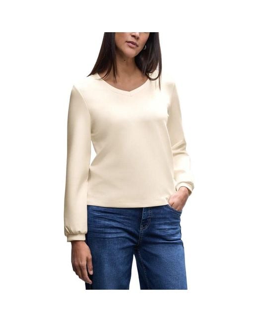 Street One Blue Beige Modal Sweatshirt