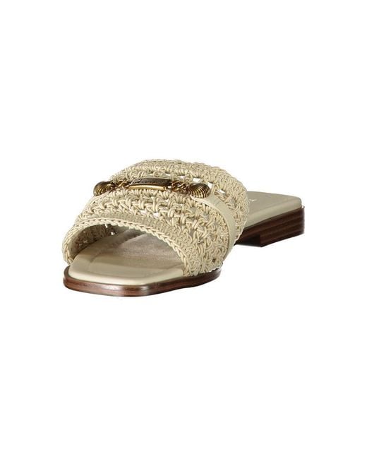 Twinset Metallic Beige Leather 's Sandal