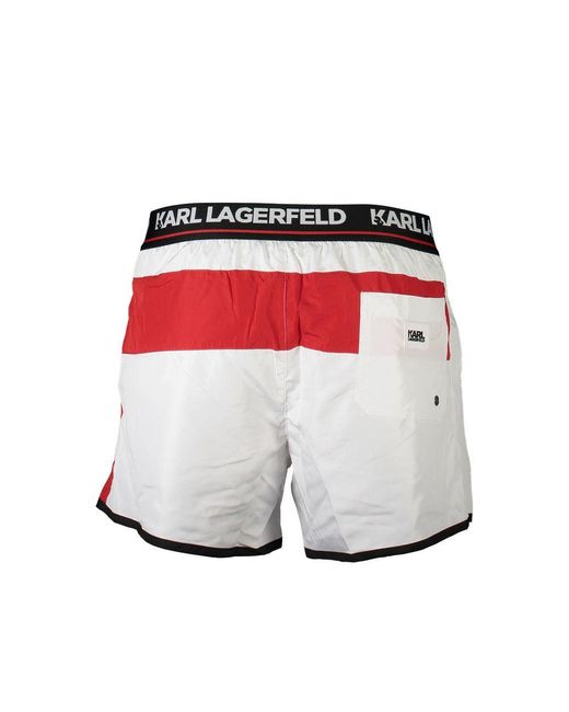 Karl Lagerfeld White Poliestere Swim Boxer for men