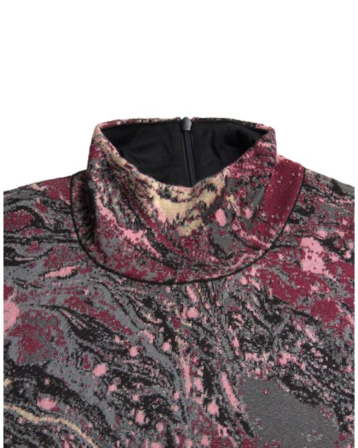 Dolce & Gabbana Blue Graphic Turtle Neck Sweater for men