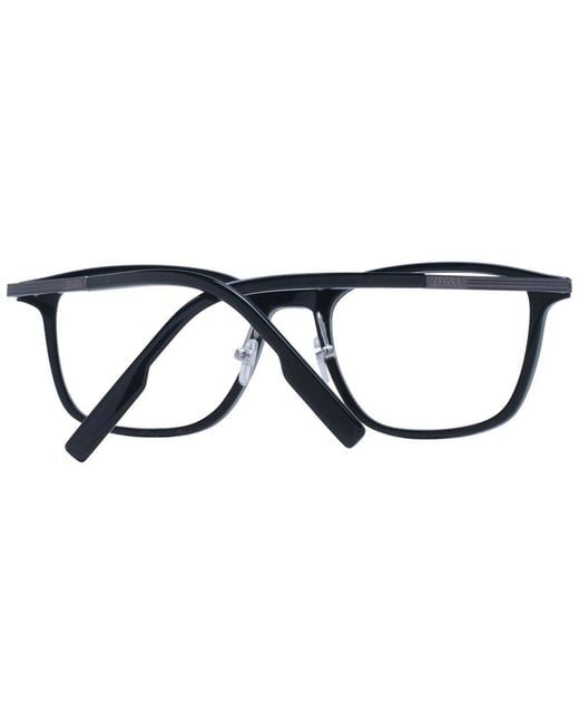 Zegna Black Plastic & Titanium Glasses (frames) for men