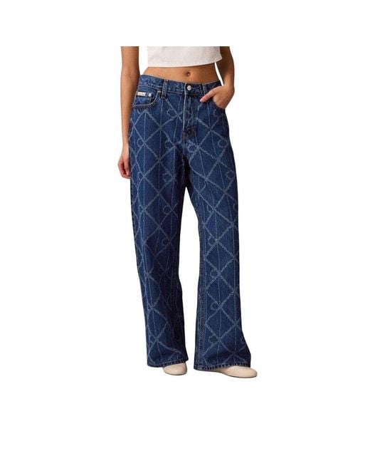 Calvin Klein Blue Cotton Boyfriend Jeans