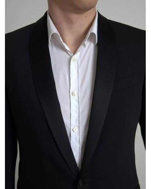 Dolce & Gabbana Blue Wool Single Breasted Martini Blazerclothing for men