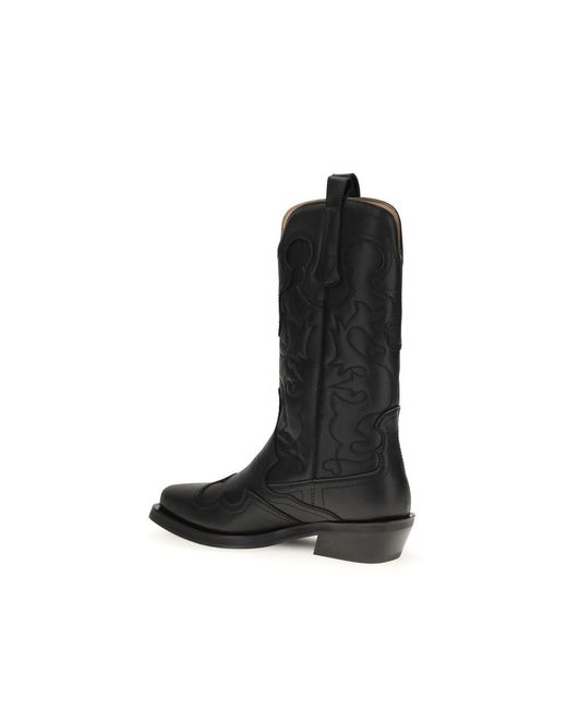 Ganni Black Recycled Leather Lace