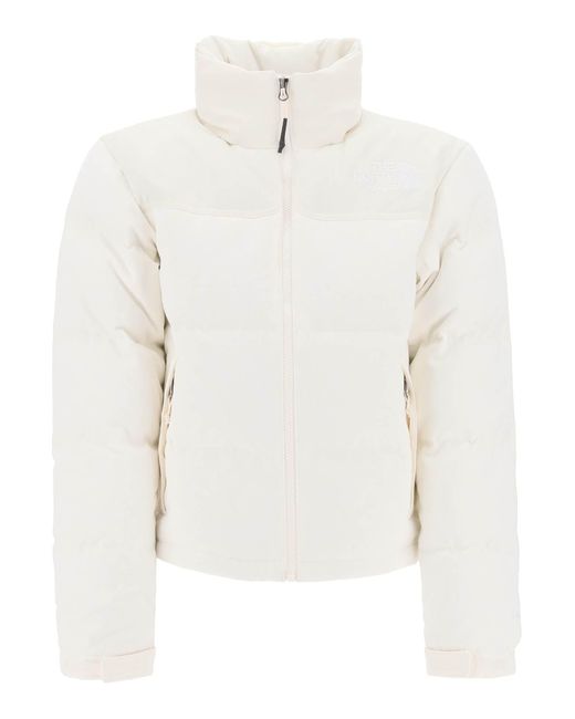 The North Face White Logo-Embroidered Puffer Jacket