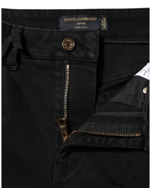 Dolce & Gabbana Black Boyfriend Cotton Flared Denim Jeans for men