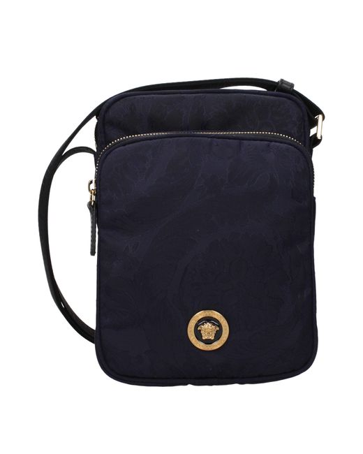 Versace Blue Fabric Crossbody Bag for men