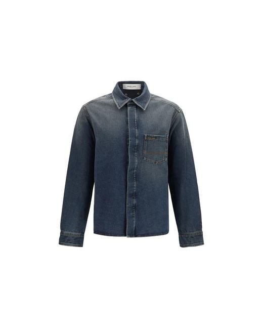 Golden Goose Deluxe Brand Blue Denim Shirt for men