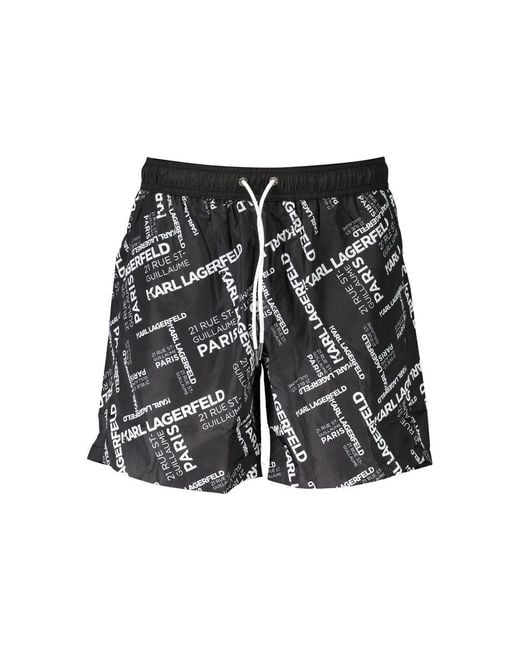 Karl Lagerfeld Black Polyester Swimwear for men
