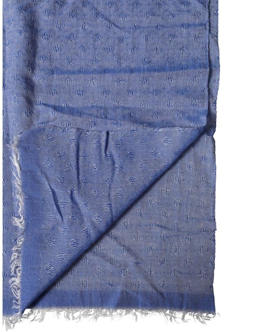 Dolce & Gabbana Blue Lace Stole Cotton Neck Wrap Shawl Scarf for men