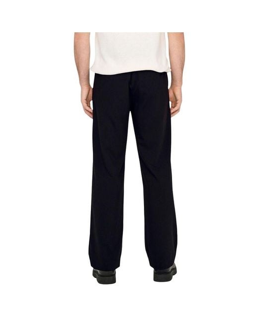 Only & Sons Black Polyester Casual Pants for men