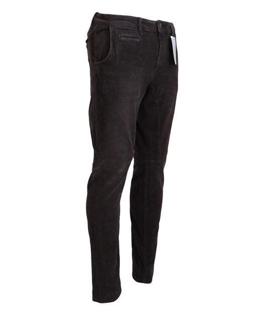 Acht Black Cotton Straight Fit Casual Pants for men