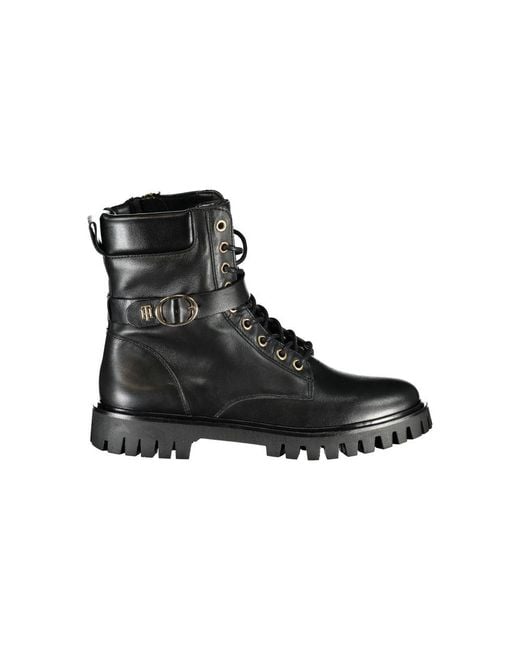 Tommy Hilfiger Black Lace-Up Boots