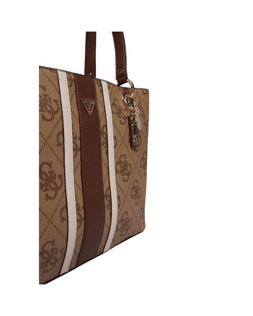 Guess Brown Bicolor Polyethylene Handbag