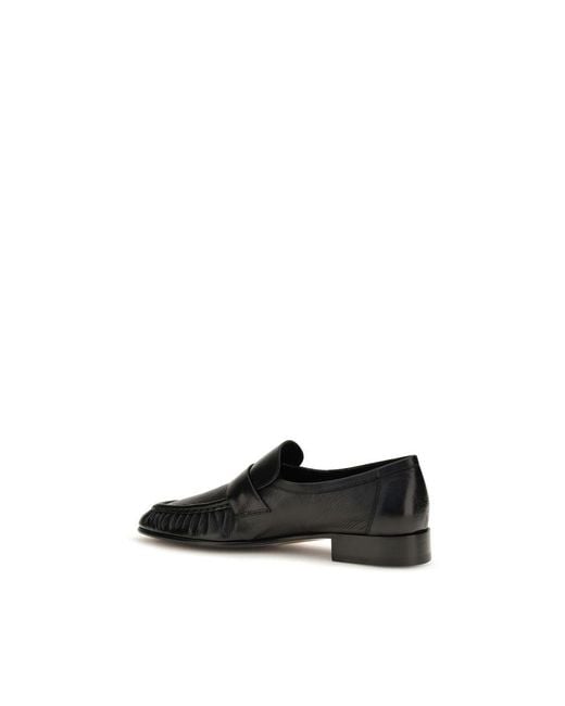 The Row Black Calf Leather Bos Taurus Slip