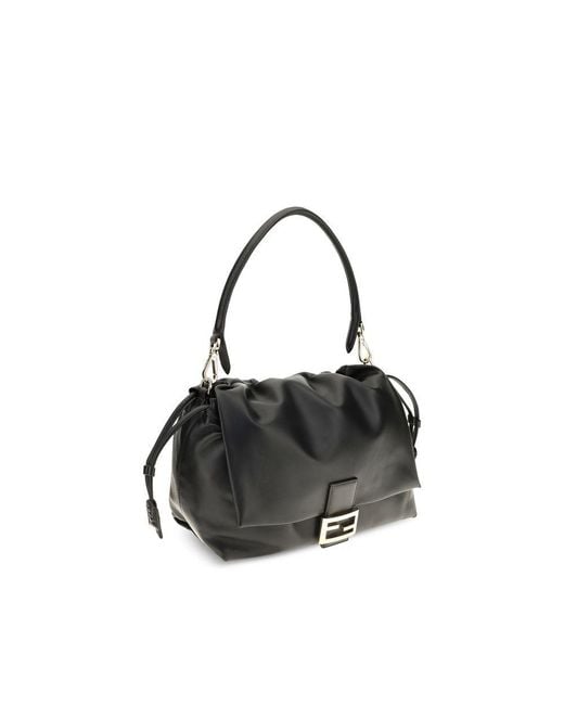 Fendi Black Calf Leather Bos Taurus Shoulder Bag
