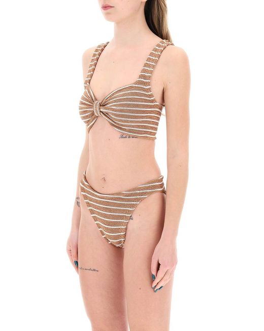 Hunza G White Striped Bonnie Bikini Set