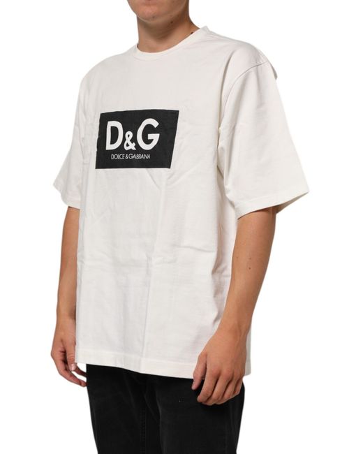 Dolce & Gabbana White Logo Graphic Tee for men
