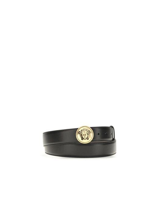 Versace Green Black Calf Leather Bos Taurus Regular Belt for men
