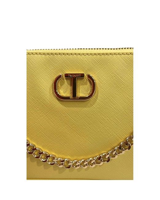 Twinset Yellow Pu Shoulder Bag